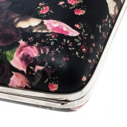 Pre Owned حقيبة كلتش جيفنشي صندوقية طباعة زهور متعددة الألوان/ سوداء