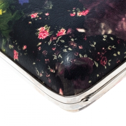 Pre Owned حقيبة كلتش جيفنشي صندوقية طباعة زهور متعددة الألوان/ سوداء