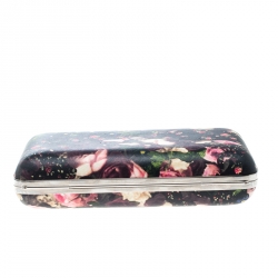 Pre Owned حقيبة كلتش جيفنشي صندوقية طباعة زهور متعددة الألوان/ سوداء