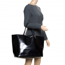 Pre Owned Givenchy Black Glazed Leather Large Antigona Shopping Tote