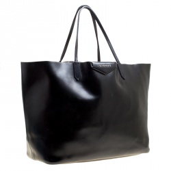 Pre Owned Givenchy Black Glazed Leather Large Antigona Shopping Tote