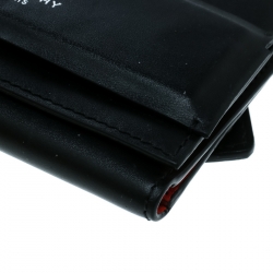 Pre Owned Givenchy Black Leather Horizon Trifold Wallet