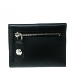 Pre Owned Givenchy Black Leather Horizon Trifold Wallet