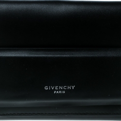 Pre Owned Givenchy Black Leather Horizon Trifold Wallet