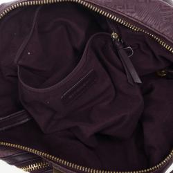 Givenchy Violet Monogram Embossed Leather Hobo
