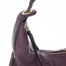 Givenchy Violet Monogram Embossed Leather Hobo