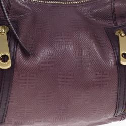 Givenchy Violet Monogram Embossed Leather Hobo