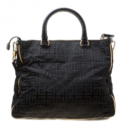 Givenchy Black Signature Nylon and Leather Top Handle Bag