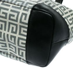 Pre Owned Givenchy Grey/Black Coated Canvas and Leather Shopper Tote