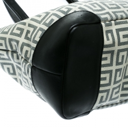 Pre Owned Givenchy Grey/Black Coated Canvas and Leather Shopper Tote