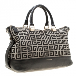 Givenchy Grey/Black Signature Canvas Top Handle Bag
