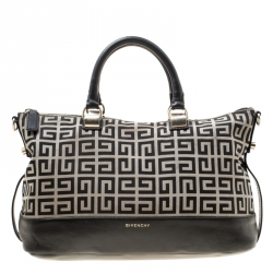 Givenchy Grey/Black Signature Canvas Top Handle Bag