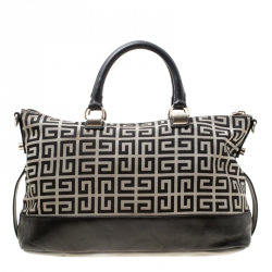 Givenchy Grey/Black Signature Canvas Top Handle Bag
