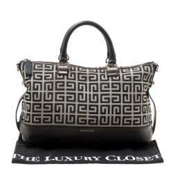 Givenchy Grey/Black Signature Canvas Top Handle Bag