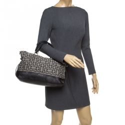 Givenchy Grey/Black Signature Canvas Top Handle Bag