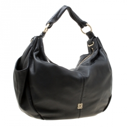 Pre Owned Givenchy Black Leather Hobo