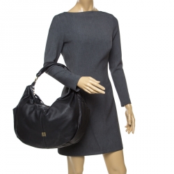 Pre Owned Givenchy Black Leather Hobo