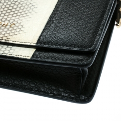 Givenchy Monochrome Python Embossed Leather Clutch 