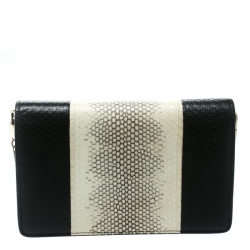 Givenchy Monochrome Python Embossed Leather Clutch 