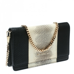 Givenchy Monochrome Python Embossed Leather Clutch 