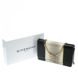 Givenchy Monochrome Python Embossed Leather Clutch 
