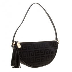 Pre Owned Givenchy Black Signature Canvas Shoulder Bag