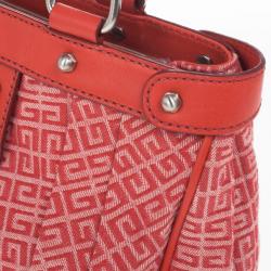 مملوكة مسبقًا Givenchy Red Canvas Monogram and Leather Satchel 