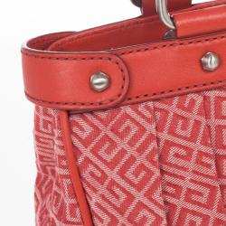 مملوكة مسبقًا Givenchy Red Canvas Monogram and Leather Satchel 