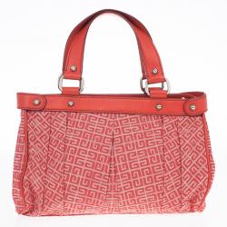 مملوكة مسبقًا Givenchy Red Canvas Monogram and Leather Satchel 