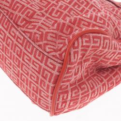 مملوكة مسبقًا Givenchy Red Canvas Monogram and Leather Satchel 