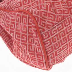 مملوكة مسبقًا Givenchy Red Canvas Monogram and Leather Satchel 