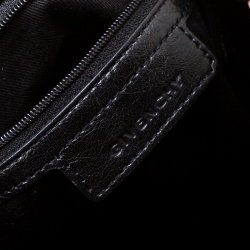 Pre Owned Givenchy Black Nylon and Leather Studded Hobo