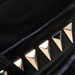 Pre Owned Givenchy Black Nylon and Leather Studded Hobo