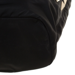 Pre Owned Givenchy Black Nylon and Leather Studded Hobo