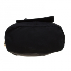 Pre Owned Givenchy Black Nylon and Leather Studded Hobo