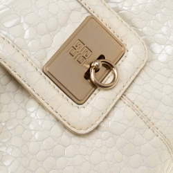 Pre Owned حقيبة جيفنشي جلد لامع منقوش بيضاء