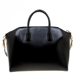 Givenchy Black Leather Antigona Top Handle Bag