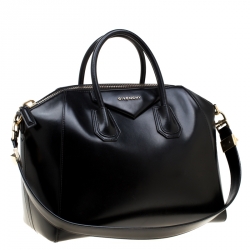 Givenchy Black Leather Antigona Top Handle Bag