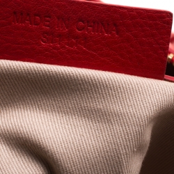 Givenchy Red Leather Zip Detail Top Handle Bag