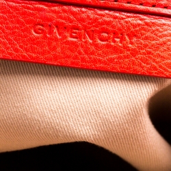 Givenchy Red Leather Zip Detail Top Handle Bag