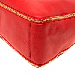 Givenchy Red Leather Zip Detail Top Handle Bag