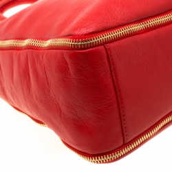 Givenchy Red Leather Zip Detail Top Handle Bag
