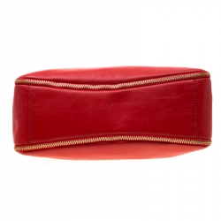 Givenchy Red Leather Zip Detail Top Handle Bag