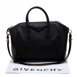 Pre Owned Givenchy Black Leather Antigona Top Handle Bag