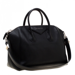 Pre Owned Givenchy Black Leather Antigona Top Handle Bag