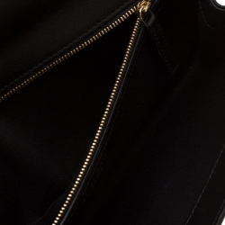 Pre Owned Givenchy Black Leather Shark Tooth Long Wristlet Clutch