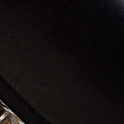 Pre Owned Givenchy Black Leather Shark Tooth Long Wristlet Clutch