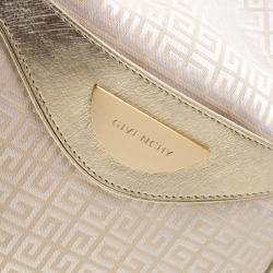 Pre Owned حقيبة جيفنشي جلد وقماش ذهبية/ بيج