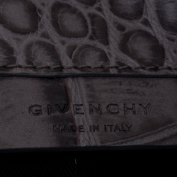 Givenchy Grey Croc Embossed Leather Antigona Envelope Clutch