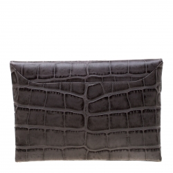 Givenchy Grey Croc Embossed Leather Antigona Envelope Clutch